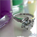Engagement 1.5 Round Center Pave Cubic Zirconia Cz Ring