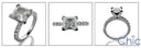 Engagement 1.5 Princess V Prong Cubic Zirconia Cz Ring