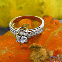 Estate Oval 2 Ct Pave set round Cubic Zirconia Cz Ring