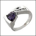 Fine Jewelry Amethyst Trillion Channel Cubic Zirconia Cz Ring