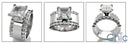 Engagement 2 Ct Princess 11mm Cubic Zirconia Cz Ring