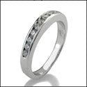 Wedding Channel Set Round 1 Ct Cubic Zirconia White Gold Band