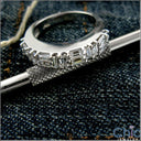 Wedding 1.5 TCW Baguettes in Prongs Cubic Zirconia CZ Band 