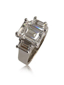 Emerald Cut CZ 3 Stone Lucida Style 3 Stone Ring