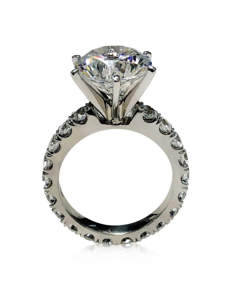 4 Carat Round Cubic Zirconia Engagement ring eternity style