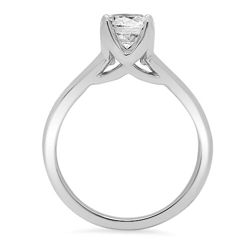 High Quality Round Cubic Zirconia 1 Carat Solitaire 14K White Gold