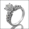 Engagement Bezel Set 1 Ct Round 6 Prong Cubic Zirconia Cz Ring