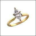 Solitaire Half Ct Marquise Engagement Cubic Zirconia Cz Ring
