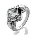Estate 1.5 Princess in Bezel Cubic Zirconia Cz Ring