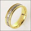 Mens Two Tone Gold Braided Wedding Band