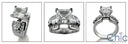 Engagement Princess 2 Ct Center Wide Channel Cubic Zirconia Ring 14k  White Gold