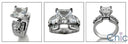Cubic Zirconia Princess 2 Ct Center Wide Channel Set Sides Platinum Engagement Ring