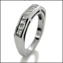 Wedding 1.2 TCW Princess Channel Euro Shank Cubic Zirconia CZ Band 