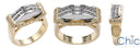 Right Hand CZ Ring Channel and Pave Set Two Tone 14K Gold Cubic Zirconia