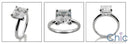 Solitaire 2.5 Asccher Single Stone Cubic Zirconia 14K White Gold Ring