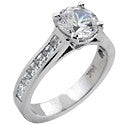 Engagement 1.5 Round 4 prong princess Channel Cubic Zirconia Cz Ring