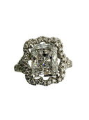 4 carat radiant cut cubic zirconia engagement ring 14K White gold