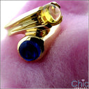 Anniversary Sapphire Ct Canary Capushon Cubic Zirconia Cz Ring