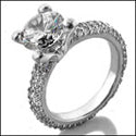 Engagement 1 Ct Round Center Eternity Cubic Zirconia Ring