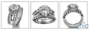 Matching Set 2 Ct Round Center Halo Ct 2 Wedding Cubic Zirconia Cz Ring