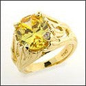 Estate 5 Ct Oval Canary Cubic Zirconia Cz Ring
