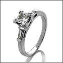 Engagement Half Ct Princess Tapered Baguettes Cubic Zirconia Cz Ring