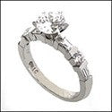 Engagement Round CZ 1 Ct Center Channel Cubic Zirconia Cz Ring