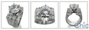 Engagement Hand Engraved 3 Ct Round Center 12mm Cubic Zirconia Cz Ring