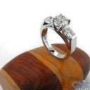 3 Stone 1 Ct Round Center Channel Princess Cubic Zirconia Cz Ring