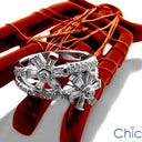 Anniversary 1.5 Ct Baguette Ct Round Flowers Cubic Zirconia Cz Ring