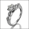 Engagement Round 1 Ct Center in Tiffany 6 Prongs Cubic Zirconia Cz Ring