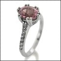 Engagement Pink Oval 1.5 Ct Cubic Zirconia Cz Ring