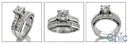 Matching Engagement RIng Set 1 Ct Round Channel Princess Sides Euro Shank Cubic Zirconia 14K W Gold