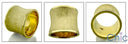 Wedding Wide Yellow gold Brushed Cubic Zirconia CZ Band 