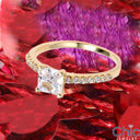 Engagement Princess 1 Ct . Center Narrow Pave Cubic Zirconia Cz Ring