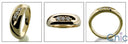 Mens Round Prong Set Yellow Gold Cubic Zirconia CZ Wedding Band