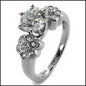 Engagement Round 1 Ct Cubic Zirconia flower style Cubic Zirconia Cz Ring