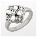 Estate Pear Ct Round Bezel Cubic Zirconia Cz Ring