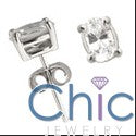 2 Ct Oval Cubic Zirconia CZ Earrings