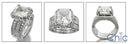 Matching Set 3.5 Princess Pave Double Cubic Zirconia Cz Ring
