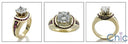 Round 1 Ct Center Ruby channeled Halo Cubic Zirconia Yellow Gold Ring