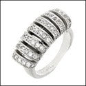 Estate Rows of Pave Cubic Zirconia Cz Ring
