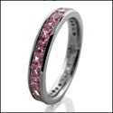Eternity 1.5 TCW Pink Princess Channel Cubic Zirconia Cz Ring