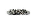 4mm Round Cubic Zirconia 3 Stone Ring 14K White Gold