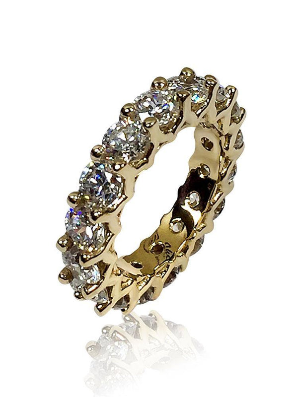 5 Carat Total Weight Round Cubic Zirconia Eternity Band 14K Gold
