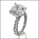 Engagement 5 Ct Rounded Cushion Center Eterntity Cubic Zirconia Cz Ring