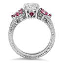 Matching Set Engraved Cubic Zirconia Cz Ring