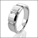 Mens Channel Baguettes 6mm Cubic Zirconia CZ Wedding Band