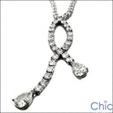 Cubic Zirconia Cz 21 TCW Pear Ct Round Necklace