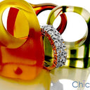 Wedding 2 Rows Round Share Prong Cubic Zirconia CZ Band